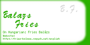balazs fries business card